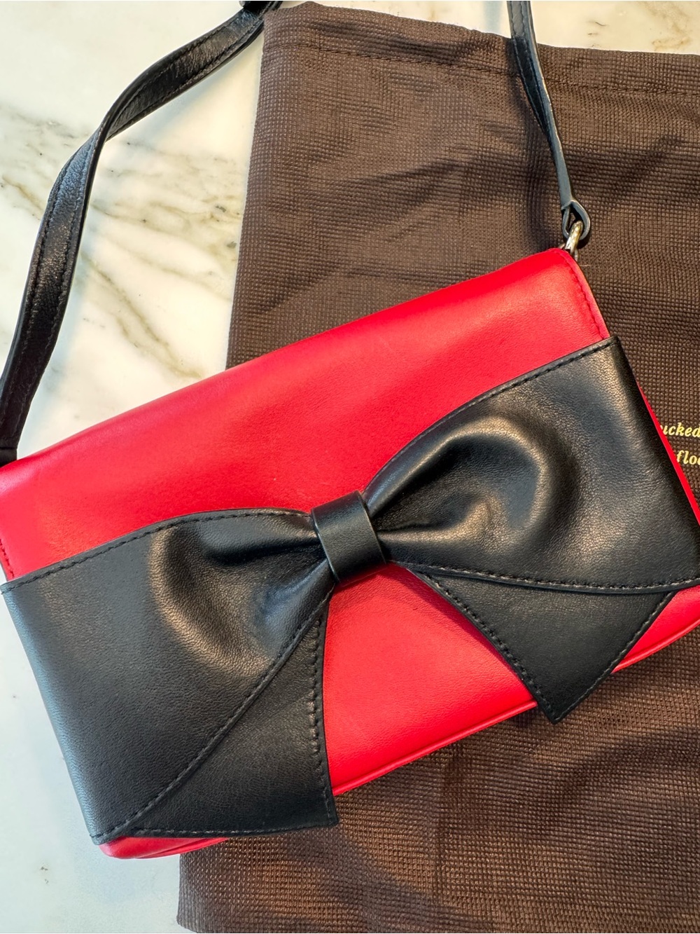 kate spade Red and Black Bow Crossbody Bag